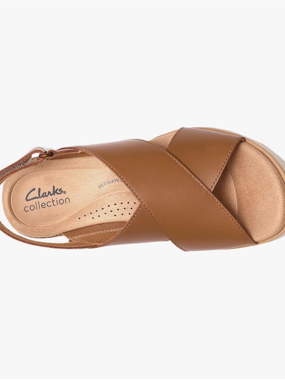 Clarks Collection Leather Heeled Sandals -Diaz Cross Size 9.5 Tan NIB - Picture 9 of 11